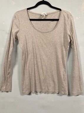 H&M Gray Ribbed Long-Sleeve Tee